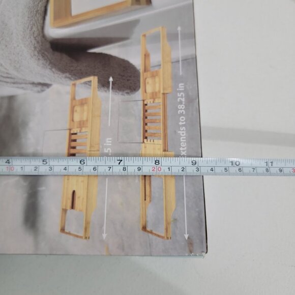 New Home Essentials Extendable Bamboo Bath Bathtub Tray Table Book Tablet Stand - Picture 7 of 8